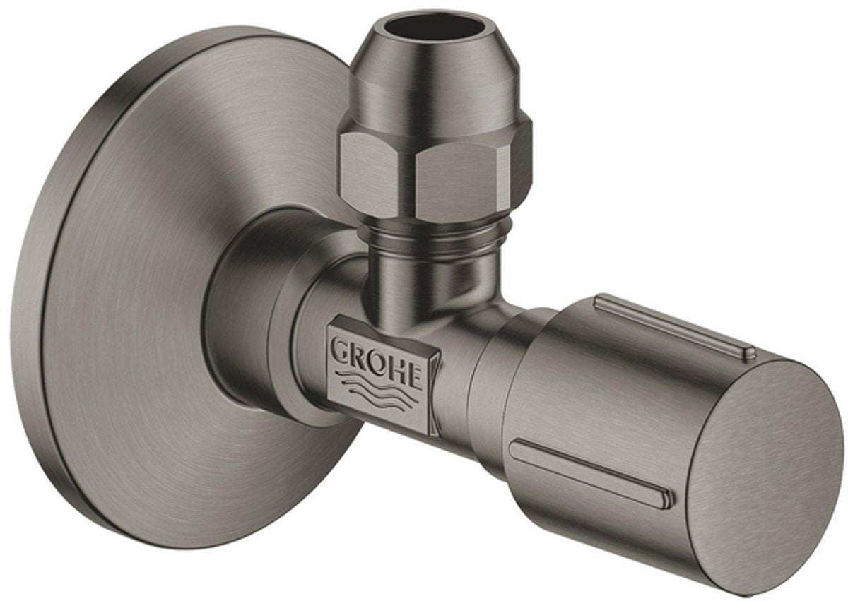 Grohe hoekstopkraan knel 1 2x3 8 m. metalen greep brushed hard graphite