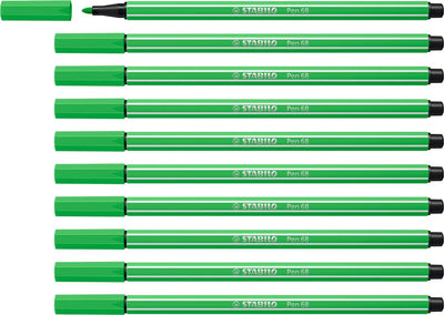 Stabilo stablio pen 68 - pennarello premium - verde foglia - scatola da 10 pezzi