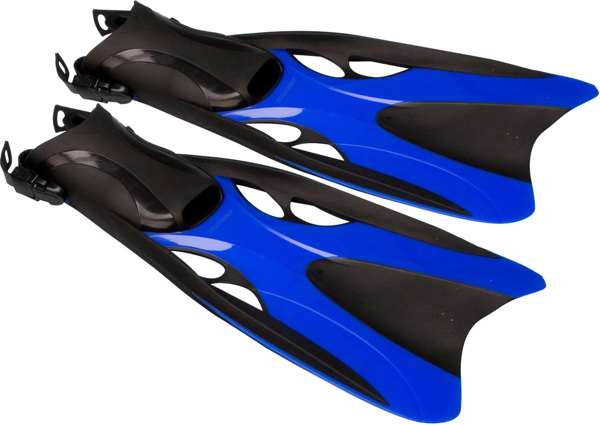 Aletas de natación Waimea - ajustables - adultos - negro cobalto - talla 37-41