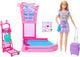Barbie bambola da viaggio "Malibu" - set da gioco con cintura per bagagli e accessori