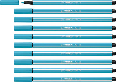 Stabilo pen 68 - rotulador premium - azul celeste - caja de 10 piezas