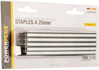 Grapas Powerplus powair0332 - para grapadora - tipo a - 25 mm - 1000 piezas