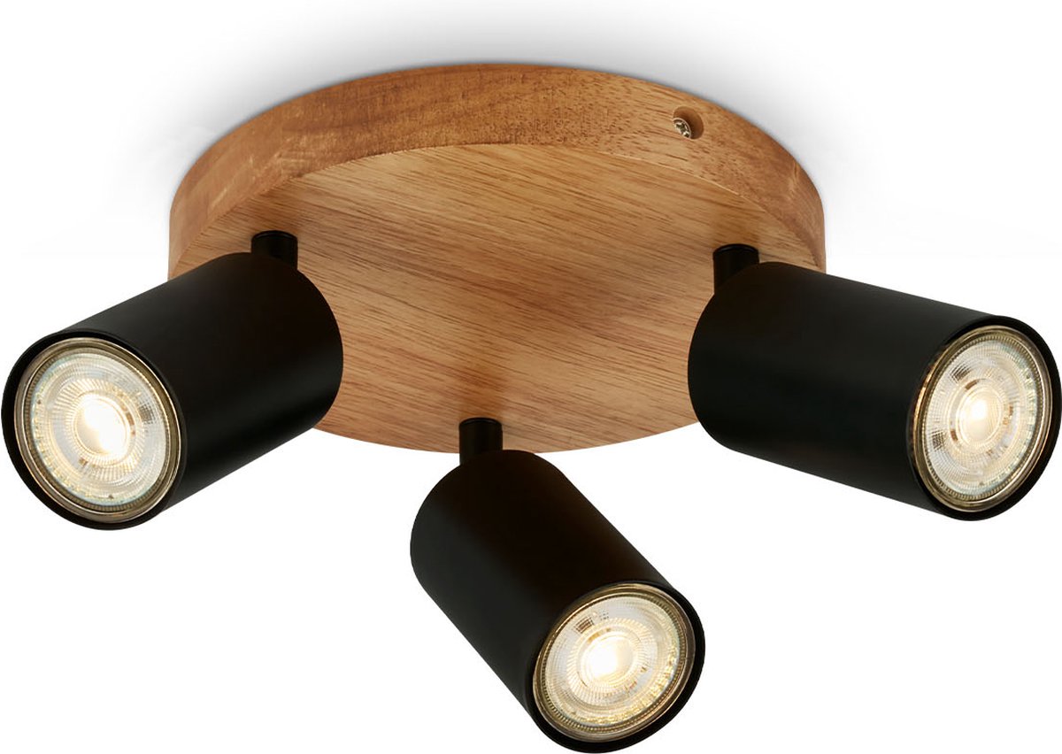 Briloner - vintage opbouwspot - spotje draaibar - plafondspot met 3 lichtpunten - gu10 fitting - 19cm