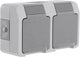 Presa Schneider electric merten aquastar - antispruzzo - da parete - 2 vie - con terra - orizzontale - ip44 - grigia