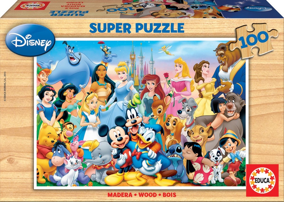 Educa - puzzle 100 pezzi - il magico mondo Disney - puzzle in legno