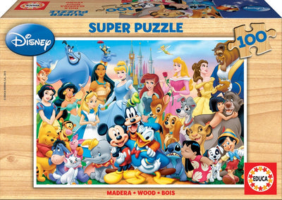 Educa - puzzle 100 piezas - el mundo mágico de Disney - puzzle de madera