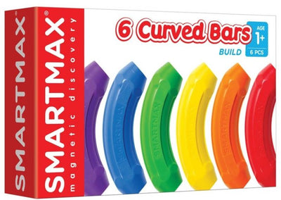 Smartmax xtension set - 6 curved magnetic rods - extension set for construction toys - educational toys - from 1 year