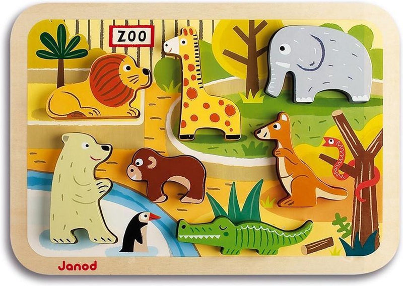 Janod - rompecabezas grueso - animales del zoológico