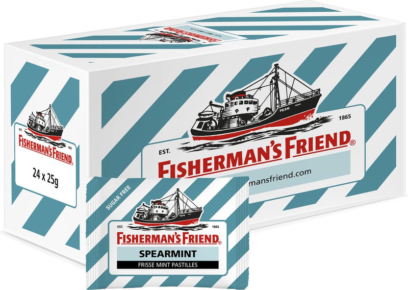 Fisherman's friend spearmint suikervrij - 24 zakjes x 25 gram
