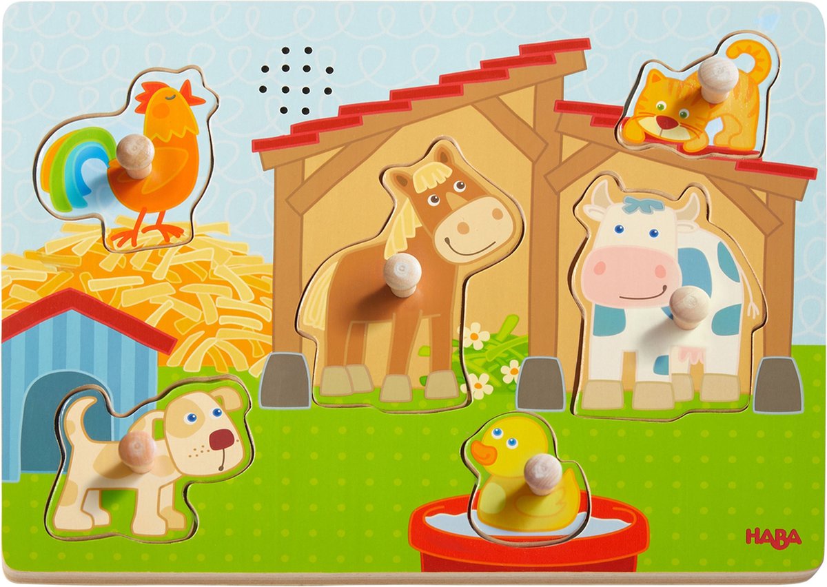 Haba geluidenpuzzel op de boerderij 6 stukjes
