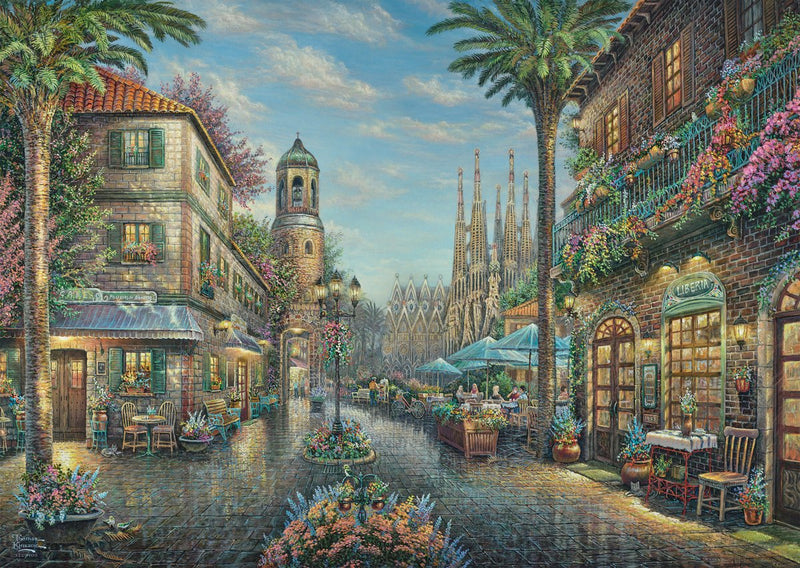 Schmidt - puzzle - Caffè di strada spagnolo - Thomas Kinkade Studios - 1000 pezzi - adulti - da 12 anni