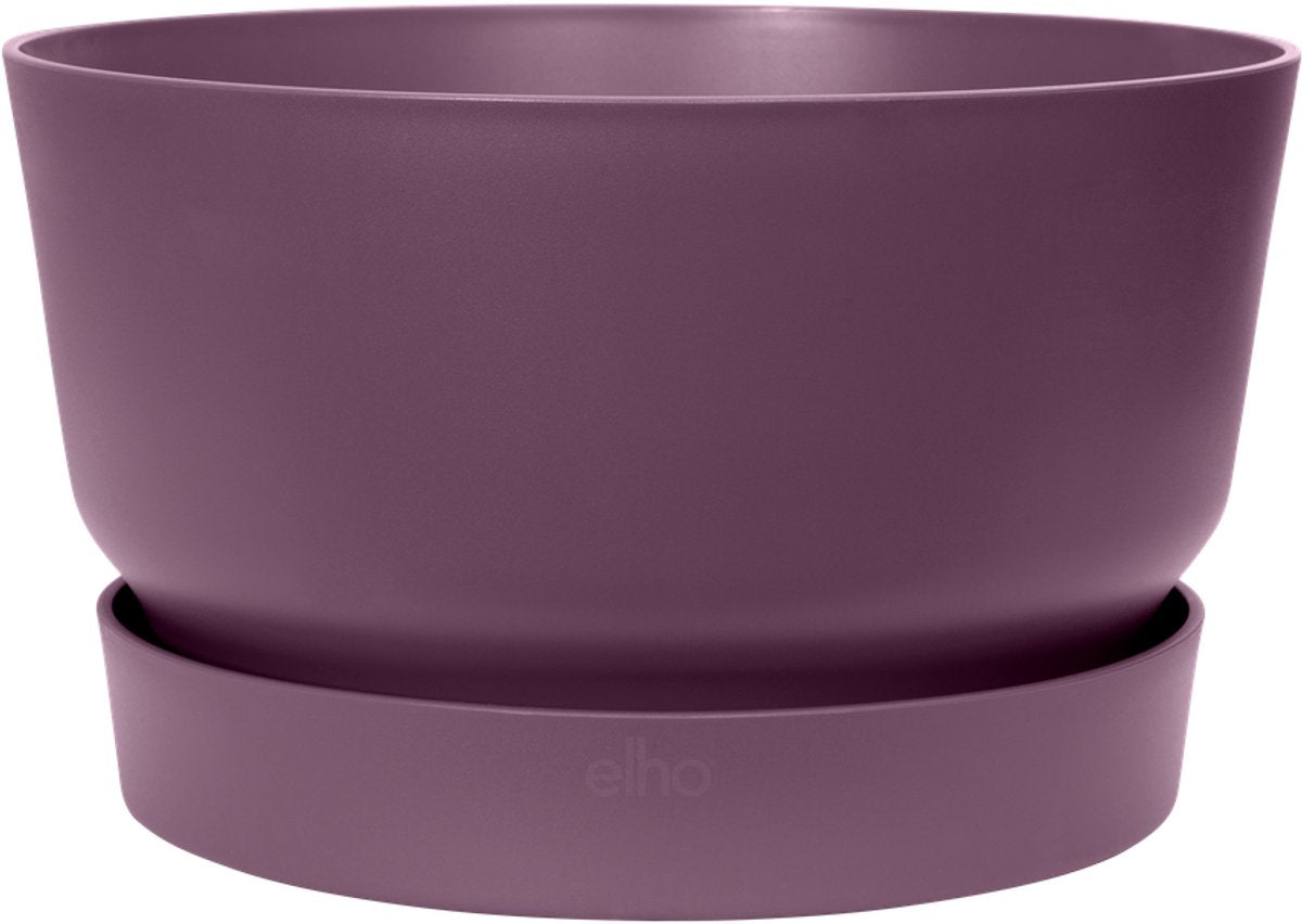 Elho greenville schaal 33 - plantenschaal met waterreservoir - 100% gerecycled plastic - ø 32.5 x h 19.4 cm - vintage pruim