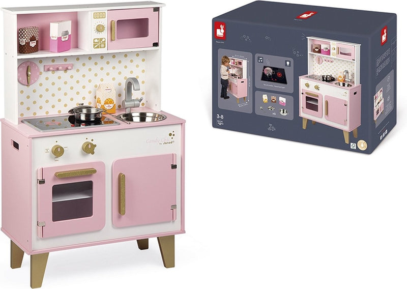 Janod - Candy Chic - Gran cocina de juguete con luz y sonido