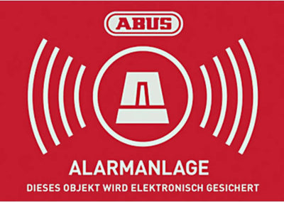 Abus au1423 warning sticker alarm system language German (W x H) 74 mm x 52.5 mm