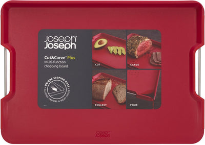 Joseph joseph - cortar, tallar y tabla de cortar grande - plástico - rojo