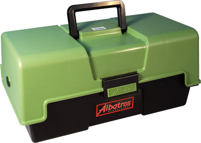 Valigetta da pesca Albatros - con 3 cassetti - 43 x 21 x 20 cm - verde