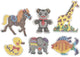 Creativ company plato base, pato, elefante, jirafa, oso, caballo y pez, tamaño 10x11-13x16,5 cm, mediano, 6 piezas 1 caja