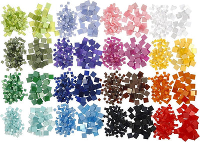 Creativ company mini mosaic, dimensions 5x5+10x10 mm, thickness 2 mm, 32x25 g 1 box