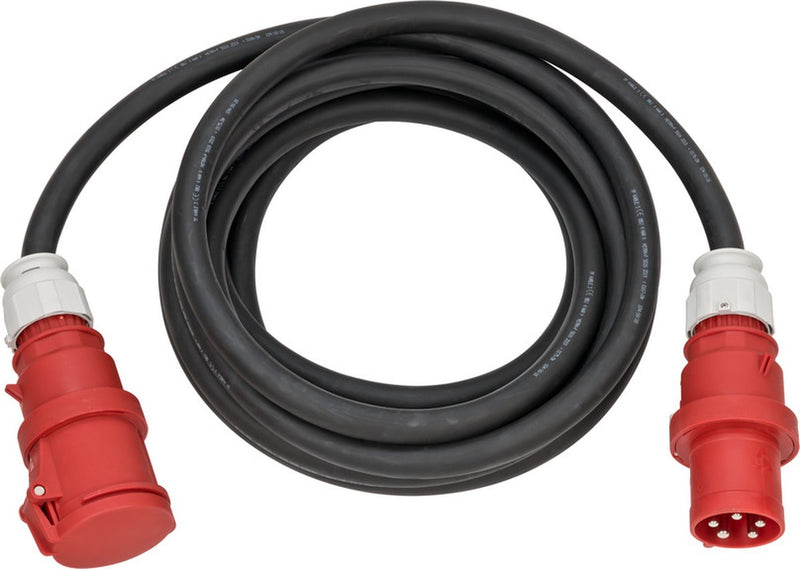 Brennerstuhl cavo di prolunga cee ip44 (cavo da 10 m, h07rn-f 5g16.0, 400v 63a 5 pin con spina e accoppiamento cee, per esterno ip44, prodotto in Germania) nero