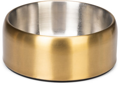 Designed by Lotte Noar dog food bowl - food bowl drinking bowl - dishwasher proof - anti-slip - stainless steel - gold - 1890ml
