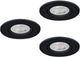 Faretto da incasso Eglo barranco - bagno - gu10 - ø 8,4 cm - nero - set da 3 pezzi