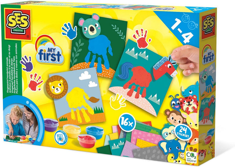 SES My First - Animali per impronta di mano dipinti