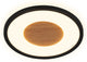 Briloner sufit wood - LED ceiling lamp - ceiling lamp with wood decor - with indirect light - warm white light - ø29 x 3 cm - black