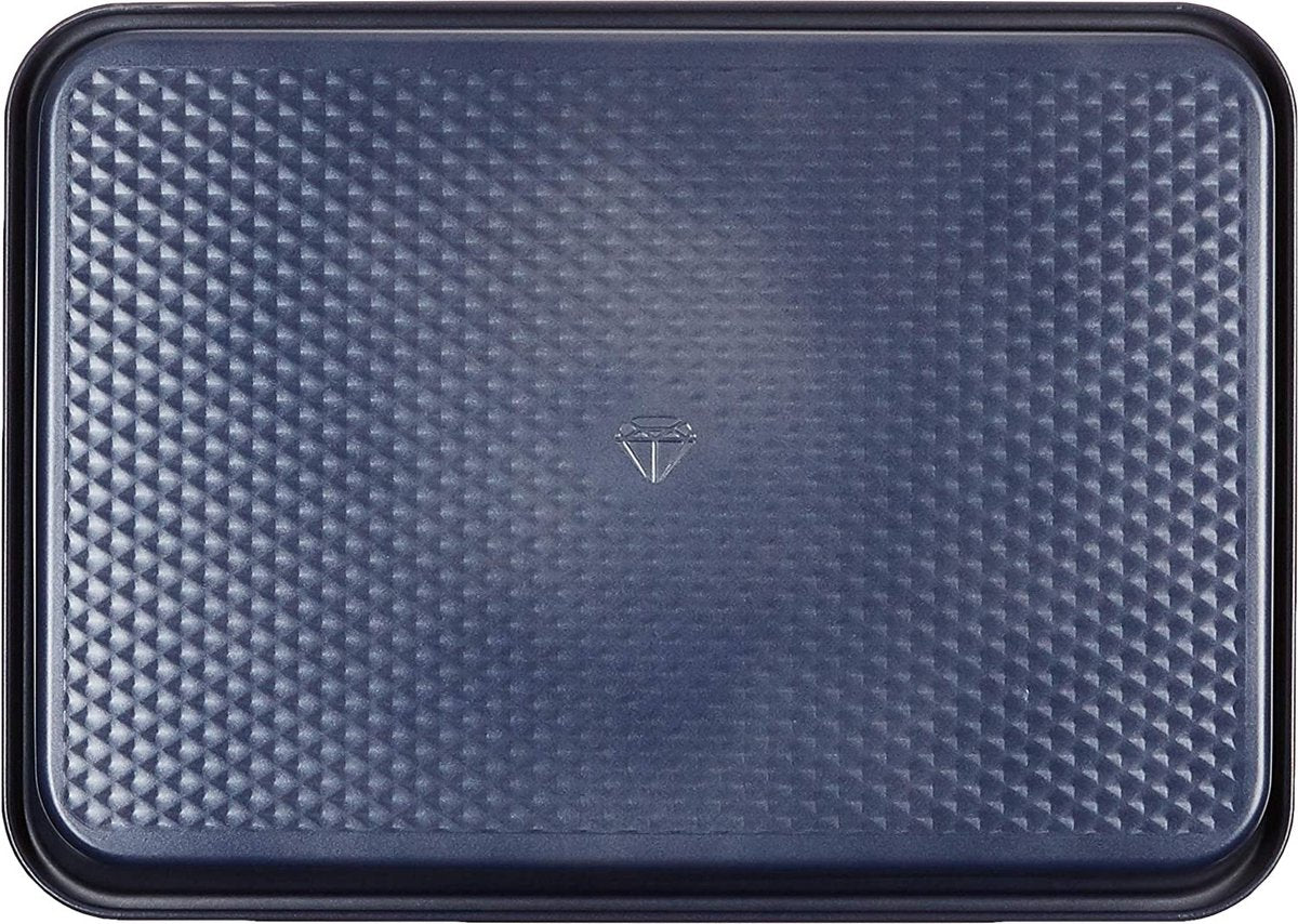 Blue diamond cake mold 22x25.2cm - pfas-free non-stick coating - ceramic baking layer - oven safe up to 230°c - rectangular - blue