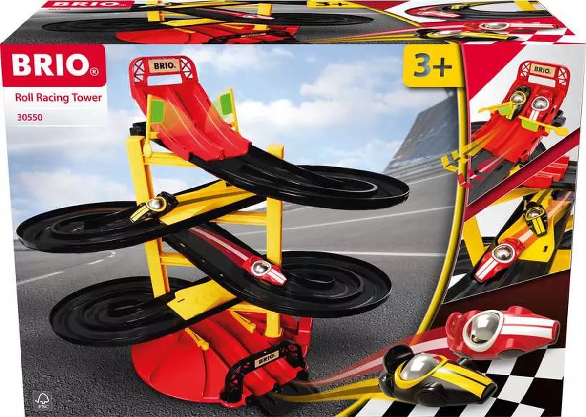 Torre da corsa Brio 30550 con auto da corsa | macchinine da corsa giocattolo per bambini dai 3 anni