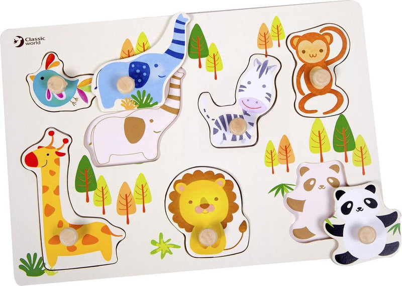 Classic World World Worly Wooden Nick Wild Animals, 7st.