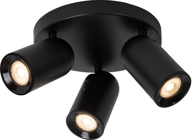 Lucide punch - ceiling spotlight (ceiling lamp) - ø 21 cm - 3xgu10 - black
