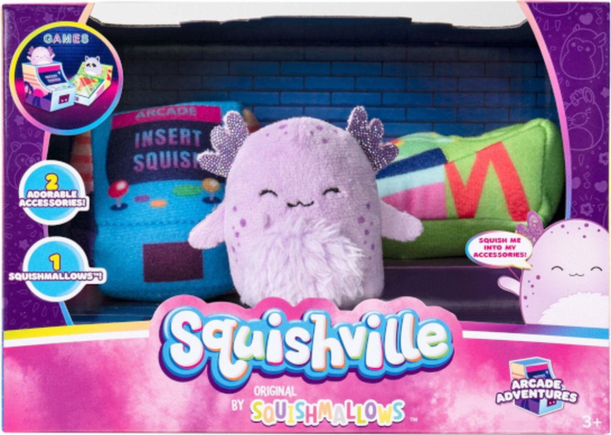 Squishmallows Squishville - set di accessori per avventure arcade (Squishville di )