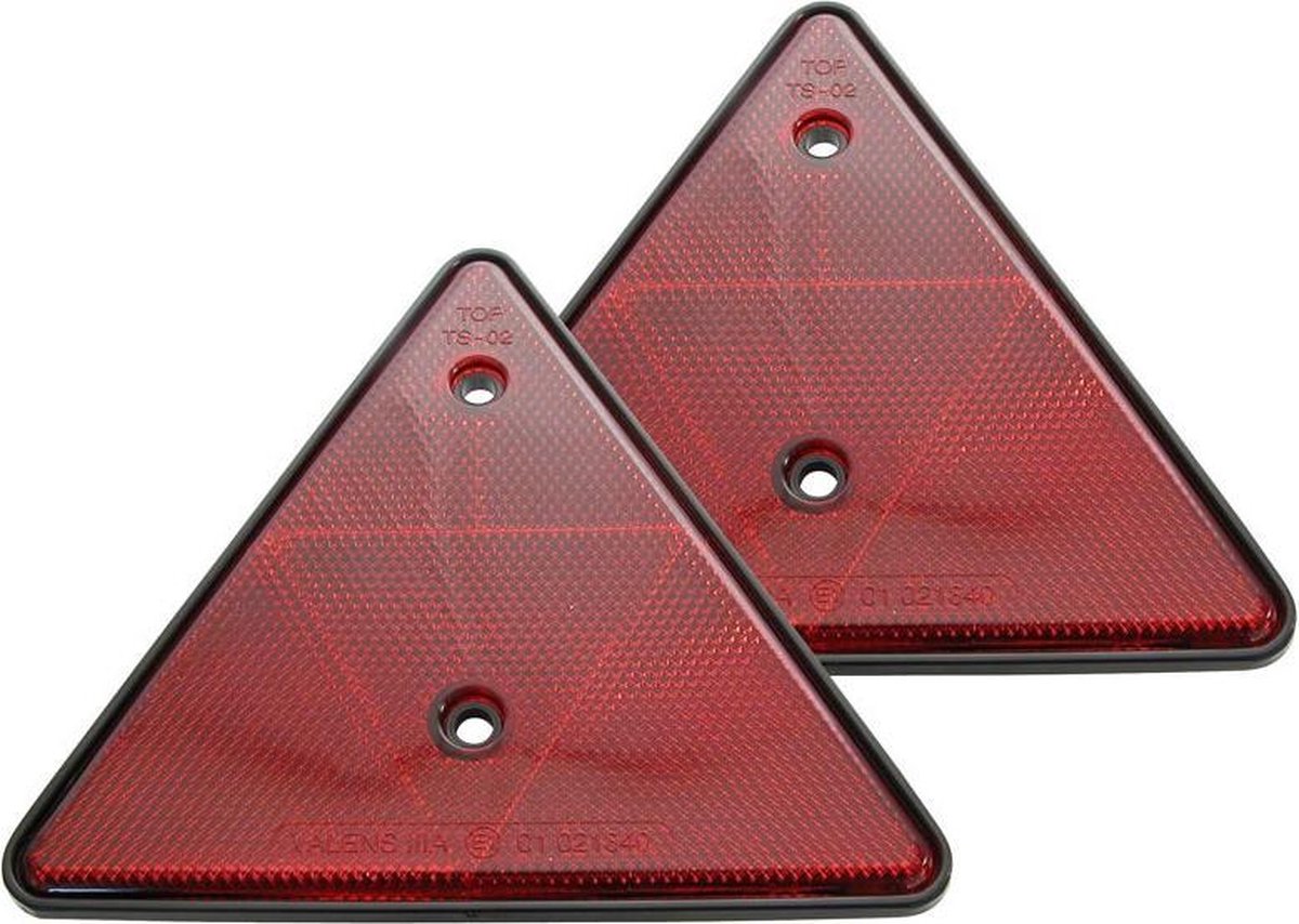 Set di 2 triangoli longitudinali Carpoint - catarifrangenti - obbligatori per rimorchio roulotte - con fori per viti