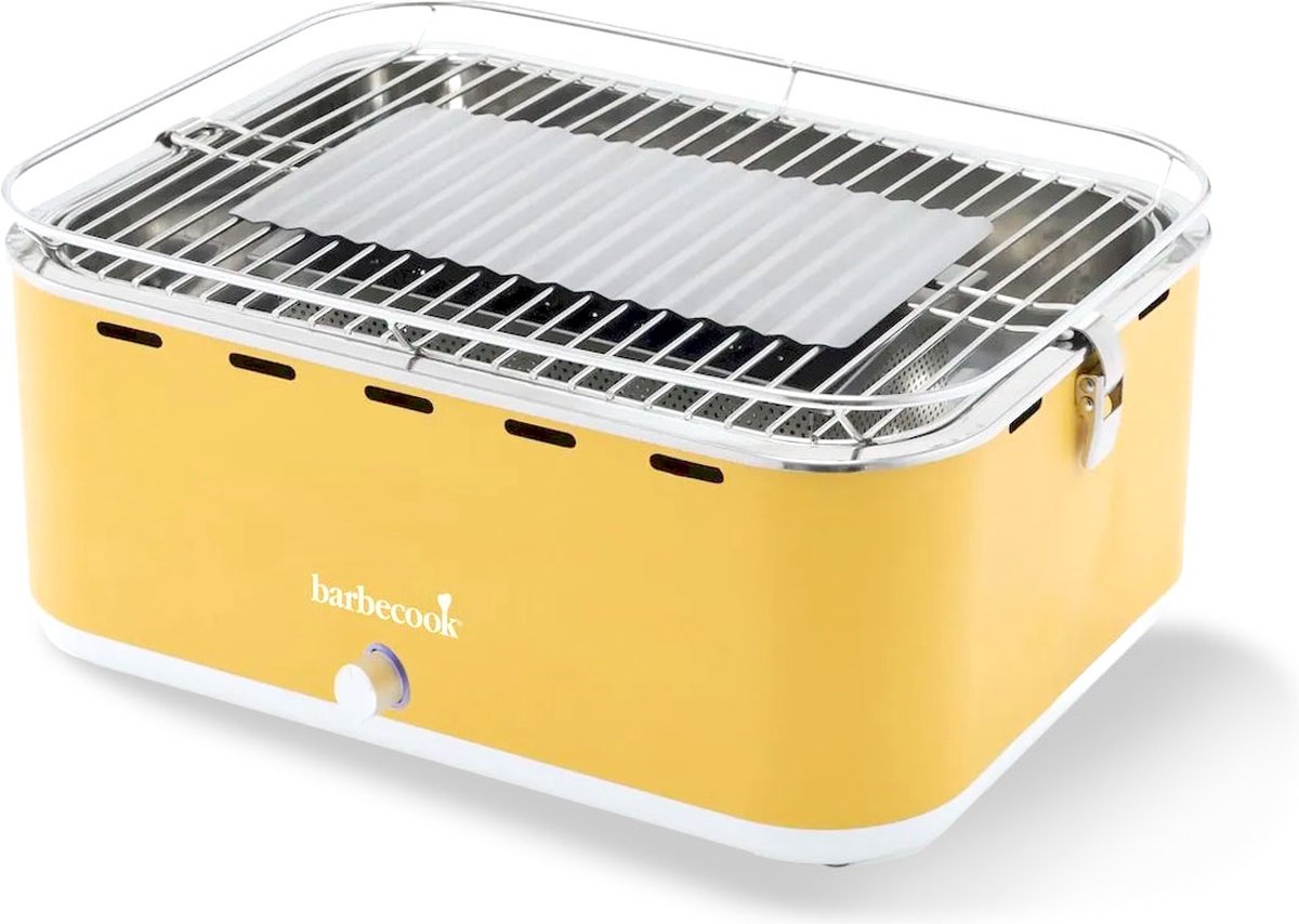 Barbecook carlo - barbacoa de mesa - barbacoa de carbón - incl. bolsa de transporte - amarillo sol - 44 x 33 x 21 cm