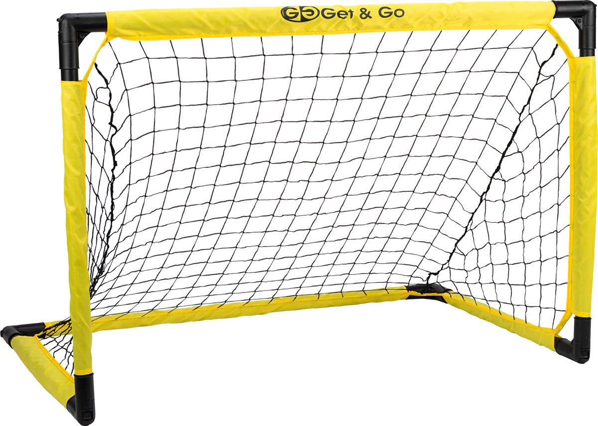 Porta da calcio pieghevole per bambini Get Go - 115x76x76 cm - nero giallo - 1 pezzo