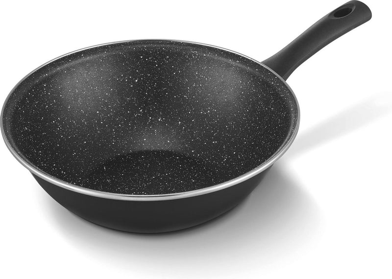 Brabantia living antiadherente - sartén wok - ø 28cm - aluminio - doble revestimiento antiadherente - apta para inducción - negro