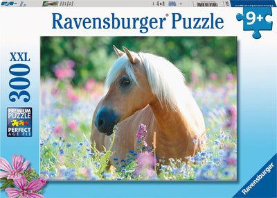 Ravensburger Jigsaw Puzzle XXL Horse entre las flores, 300 °.