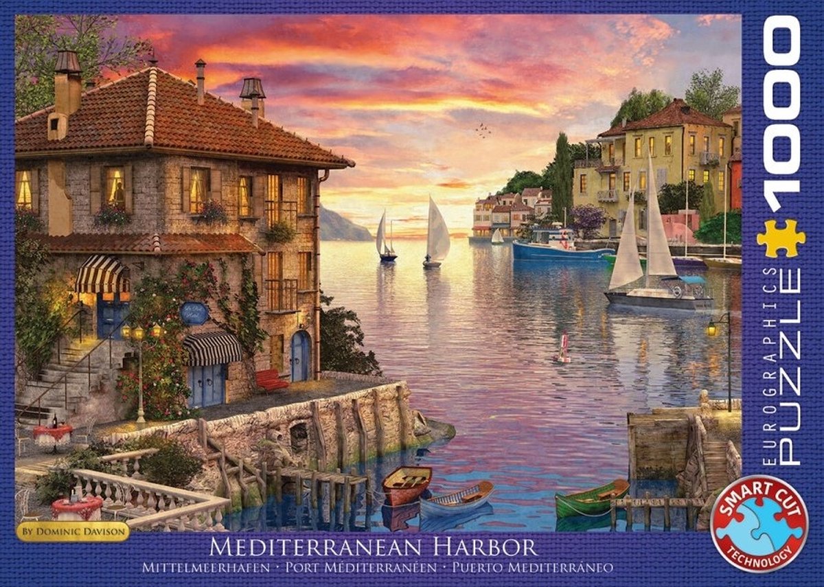 Eurographics - Puerto mediterráneo - dominic davison - 1000 piezas 68×48cm (ancho×alto) - rompecabezas