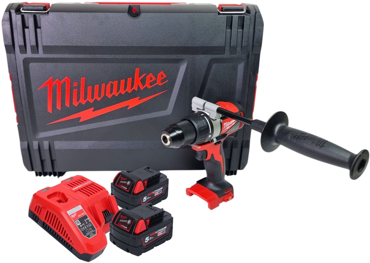 Trapano avvitatore a batteria Milwaukee m18 bldd2-502x 18v 5.0ah in scatola HD - 4933464515