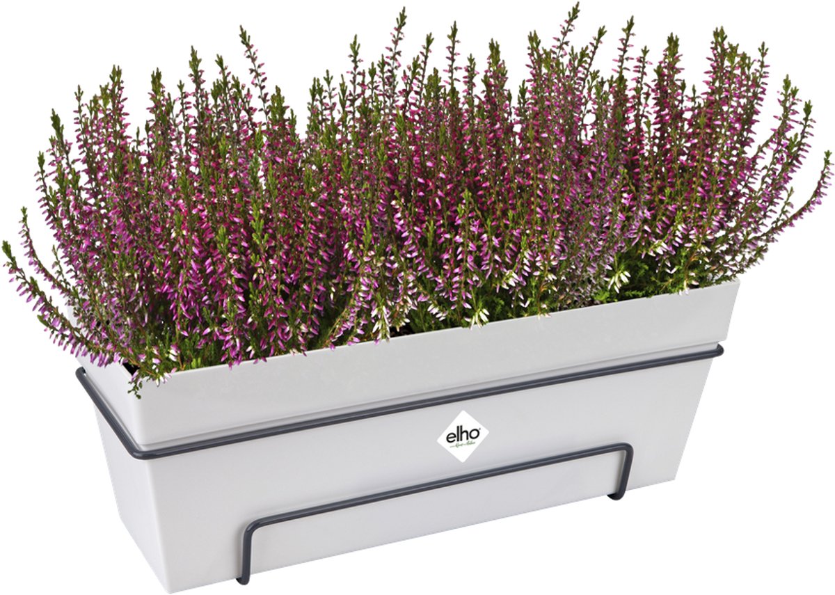 Elho loft urban balcón macetero allin1 50 - macetero para balcón exterior - ø 49,0 x h 20,5 cm - blanco