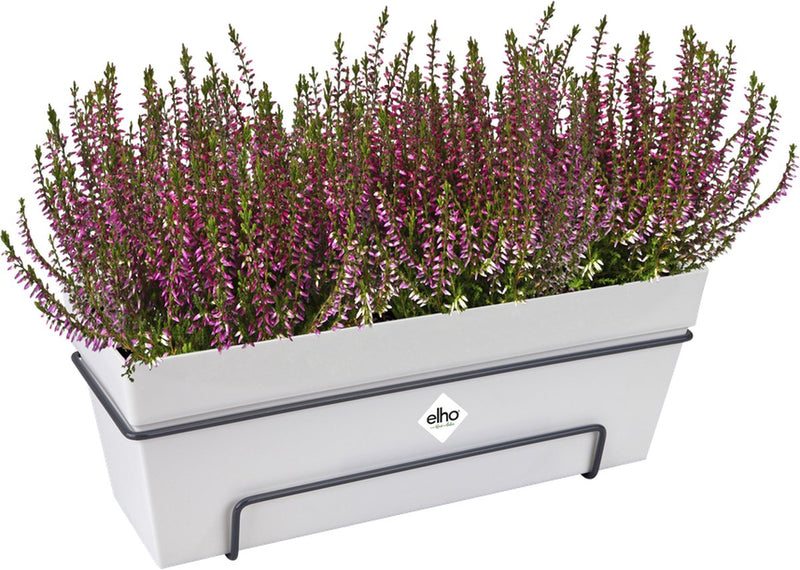 Elho loft urban balcón macetero allin1 50 - macetero para balcón exterior - ø 49,0 x h 20,5 cm - blanco