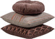 Cuscini Wood Aziz - tessuto in velluto - marrone naturale - set di 3