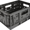 Crate de plástico plegable pequeño de 20 litros plegables negros