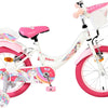 Bicicleta infantil Volare Unicorn - niña - 16 pulgadas - blanca - dos frenos de mano