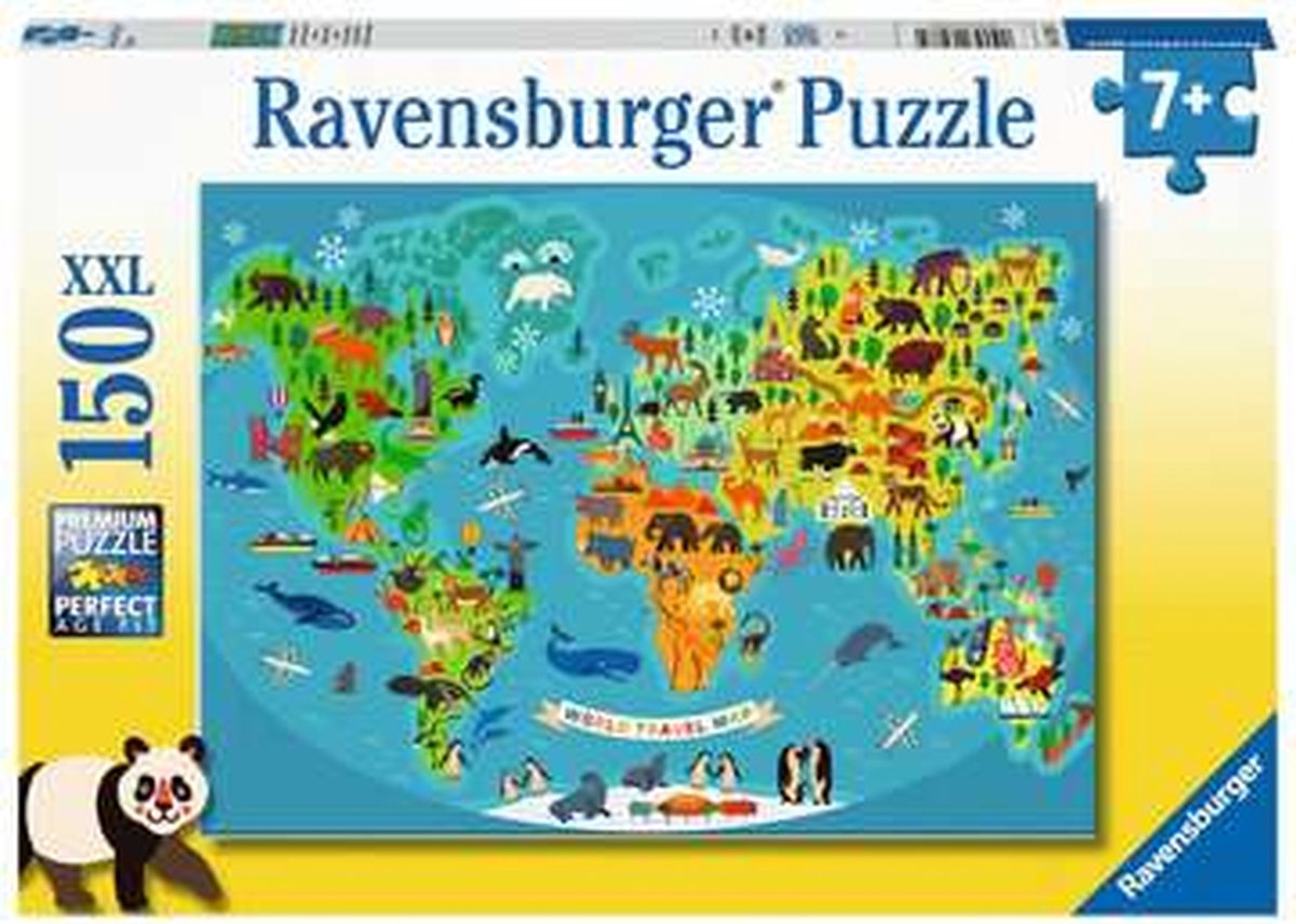 Ravensburger puzzle animal world map - jigsaw puzzle - 150 pieces