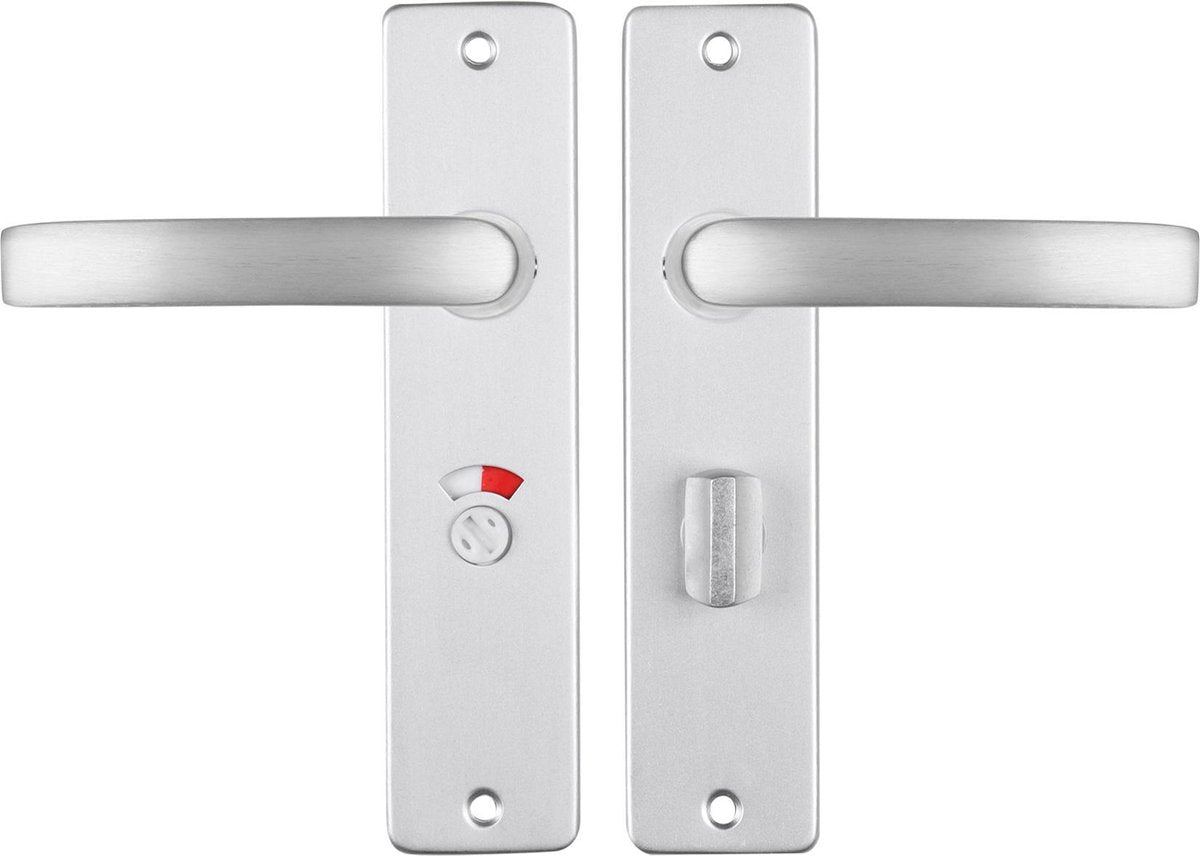 Starx deurklink aluminium â€“ deurbeslag â€“ deurschild met toiletsluiting (wc57â€“5) â€“ deurklink blok