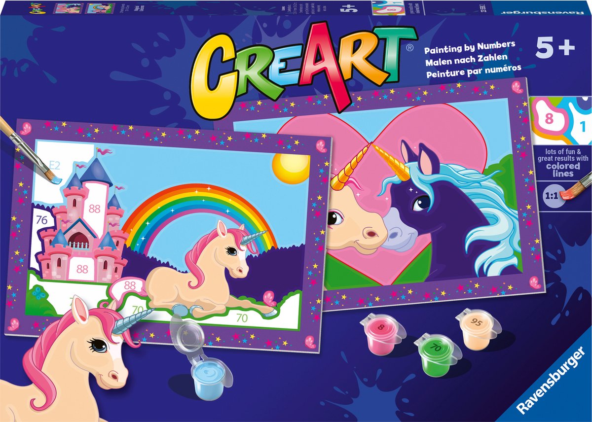 Ravensburger Pintura de Ciente por Número Unicornios mágicos