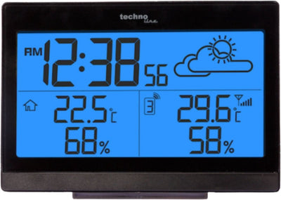 Stazione meteorologica Technoline - ws 9252 - 140x100x47mm - nera - con 1 sensore esterno 50m - tl-ws9252