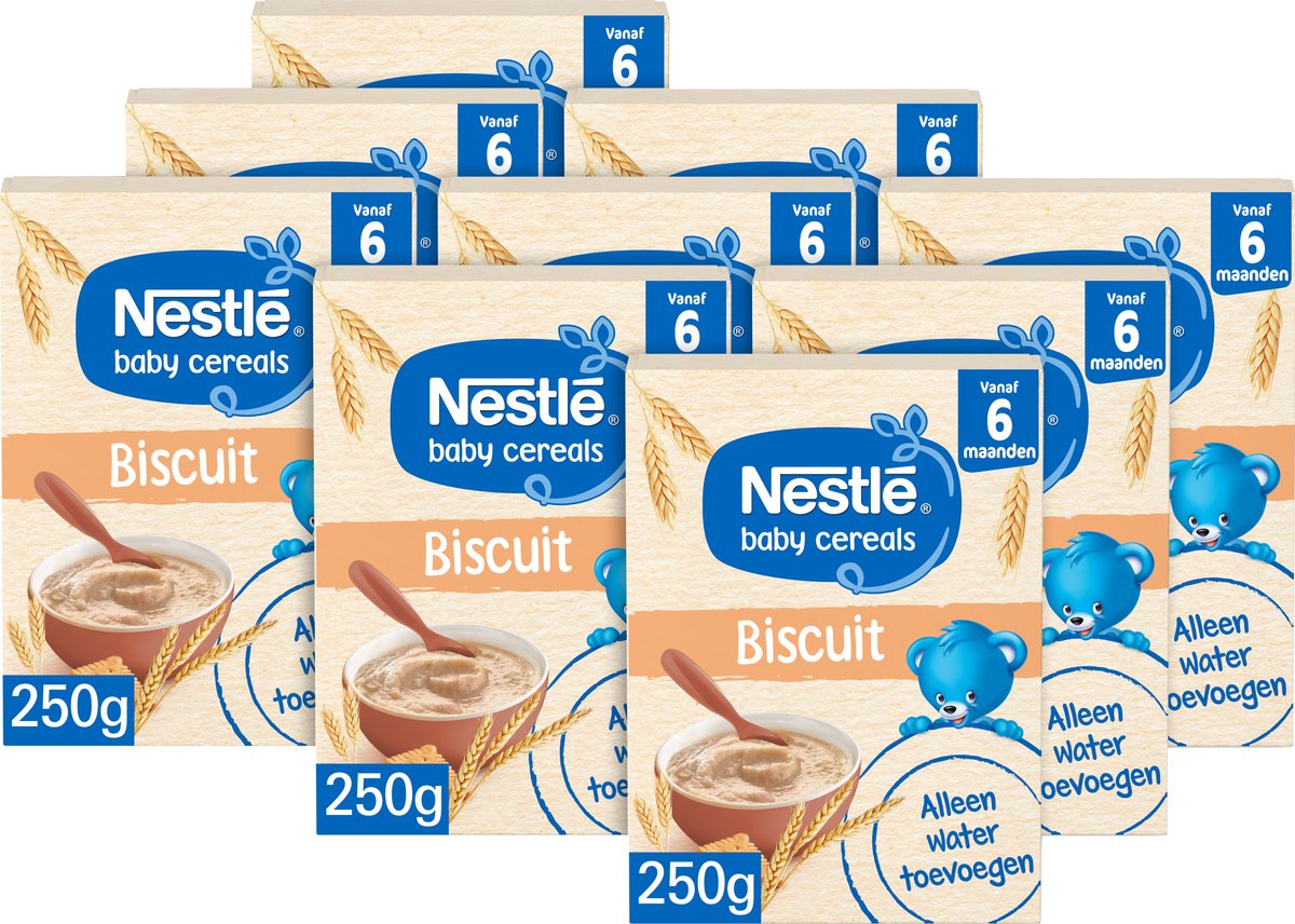 Biscotto ai cereali per bambini Nestlé - 6+ mesi - completamente facile - basta aggiungere acqua - 9 x 250 g