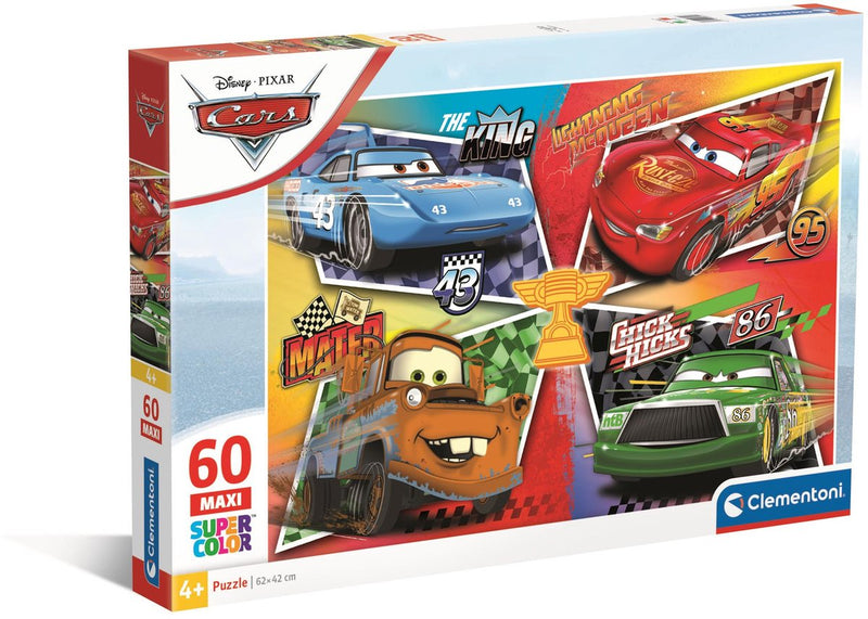 Clementoni - puzzle - 60 maxi pezzi - tema macchinine - puzzle per bambini - dai 4 anni